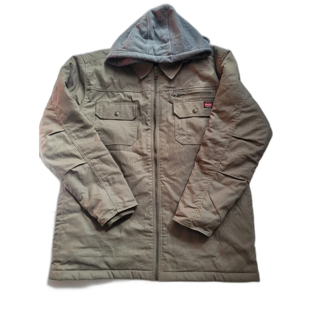 Wrangler Green/Grey Hooded Jacket – Size XL
